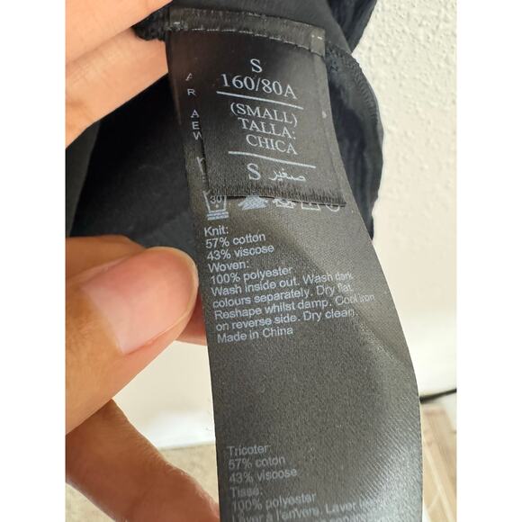 AllSaints Erma Cowl Neck Black Top Small NWT $150 - Picture 9 of 10